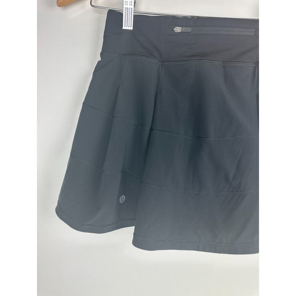 Lululemon Pace Rival Skirt + Shorts Skort 4-way Stretch Pocket Black Size 4 - Picture 9 of 12